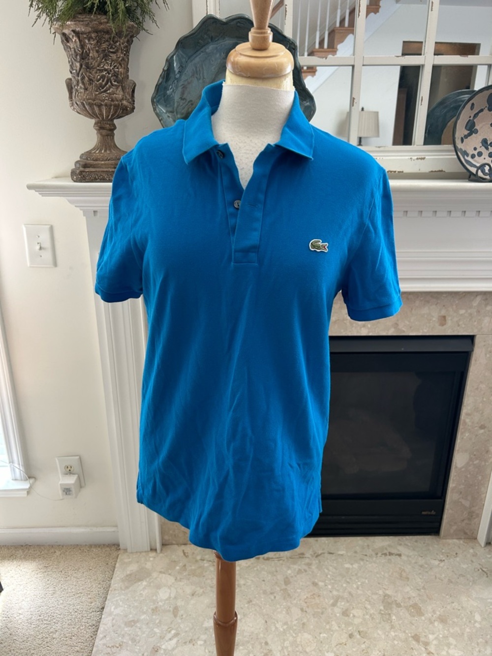 Lacoste Women’s Classic Blue Short-Sleeve Polo Shirt